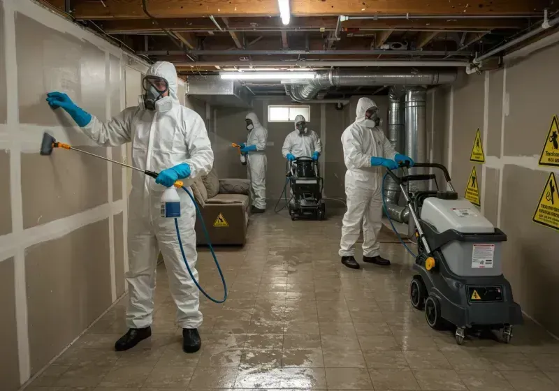 Basement Moisture Removal and Structural Drying process in Baldwin, MI